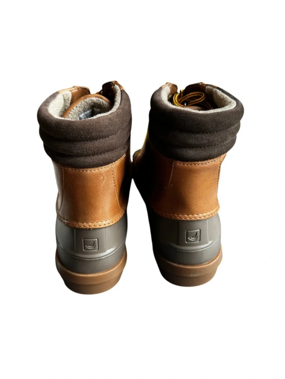 Sperry men’s Avenue Duck Boots Tan Brown Leather Rain Mud Waterproof  Size 7 NWT